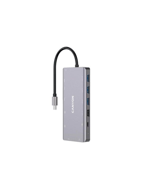 Canyon DS-12 13-i-1 USB-C Hub 4K, Mørkegrå