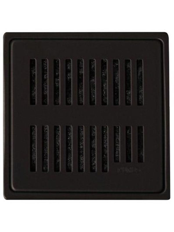 Purus Square Rib afløbsrist, rist og ramme, 161x161 mm, mat sort