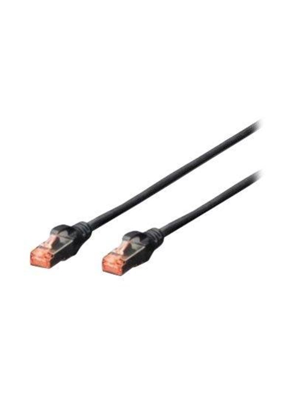 DIGITUS patch cable - 25 cm - black RAL 9005 - Sort - 0.25m