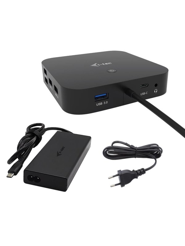 I-Tec USB-C HDMI Dual DP Docking Station with Power Delivery 100 W + i-tec Universal Charger 100 W billede