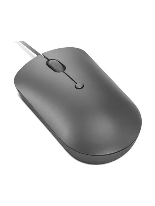 Lenovo 540 USB-C Wired Compact Mouse (Storm Grey) - Mus - Optisk - 4 knapper - Grå