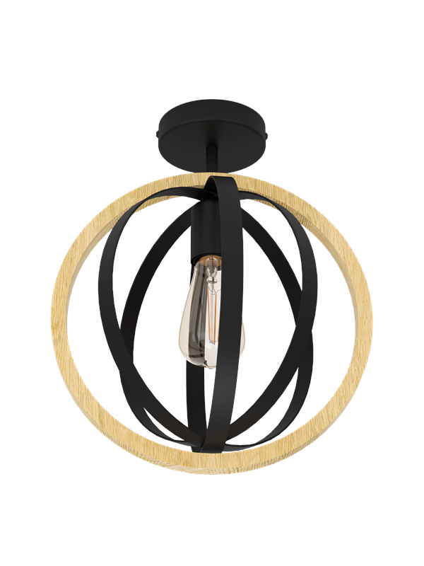 EGLO BASILDON loftlampe, sort/træ