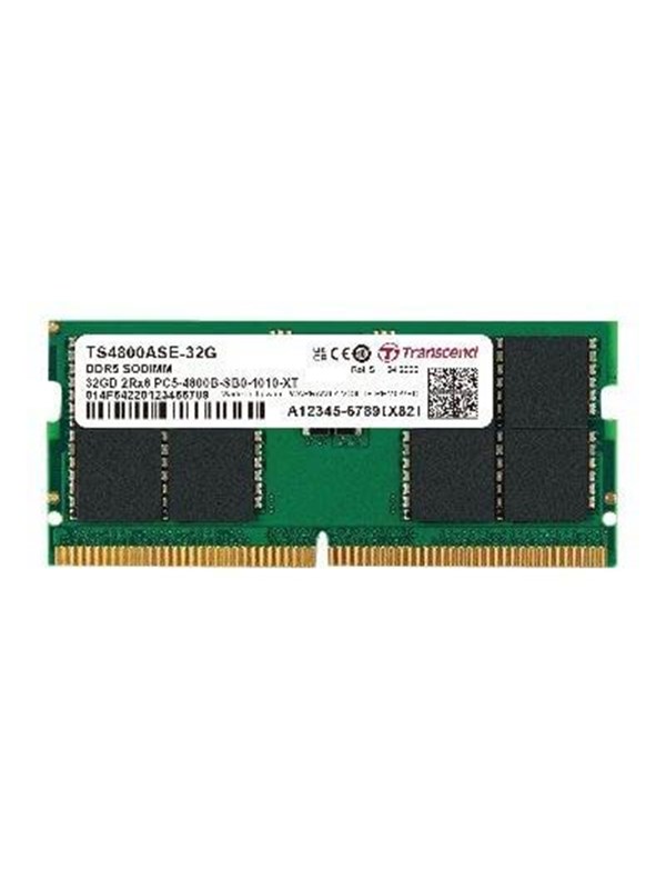 Transcend JetRAM - DDR5 - module - 32 GB - SO-DIMM 262-pin - 4800 MHz / PC5-38400 - unbuffered