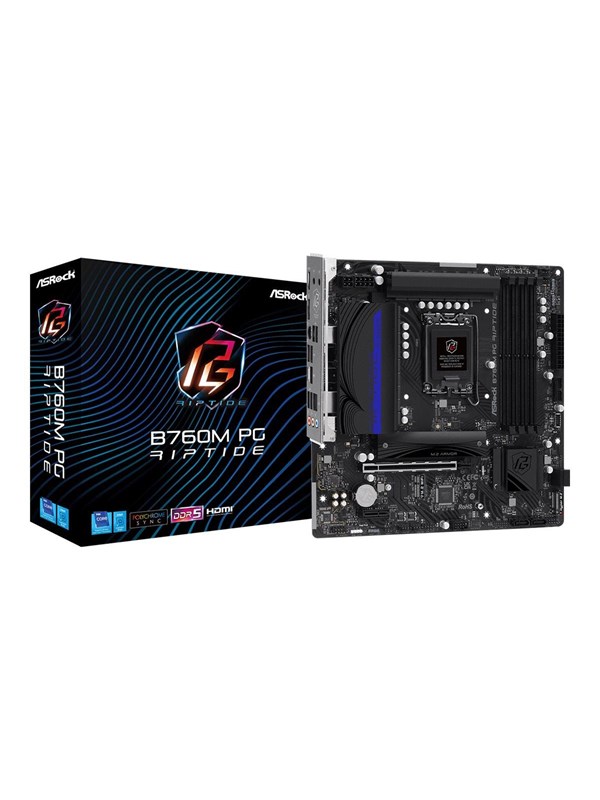 ASRock B760M PG Riptide Bundkort - Intel B760 - Intel LGA1700 socket - DDR5 RAM - Micro-ATX ASRock B760M PG Riptide Bundkort - Intel B760 - Intel LGA1700 socket - DDR5 RAM - Micro-ATX