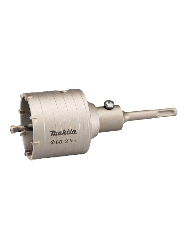Makita - Kerneskæreradapter med borbit - for mursten, ventileret beton, byggeblokke, sandkaldmursten - 68 mm - SDS-plus