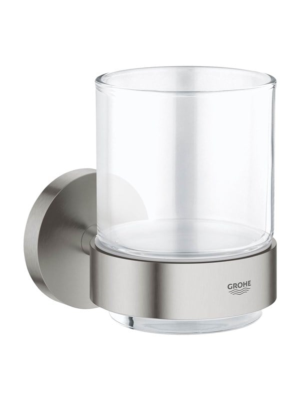 GROHE Essentials Krystalglas med holder, Supersteel
