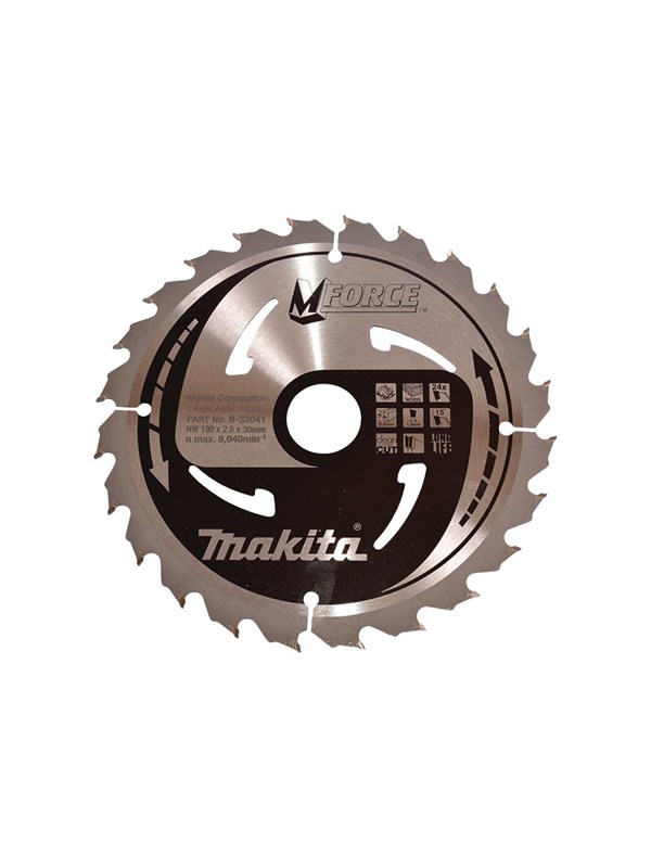 Makita M-Force - Rundsavsklinge - for træ - 190 mm - 24 tænder