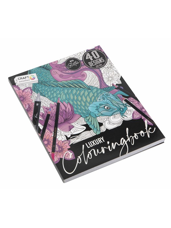 Legind Craft Sensations Malebog med Glimmer - 40 Designs - Koi