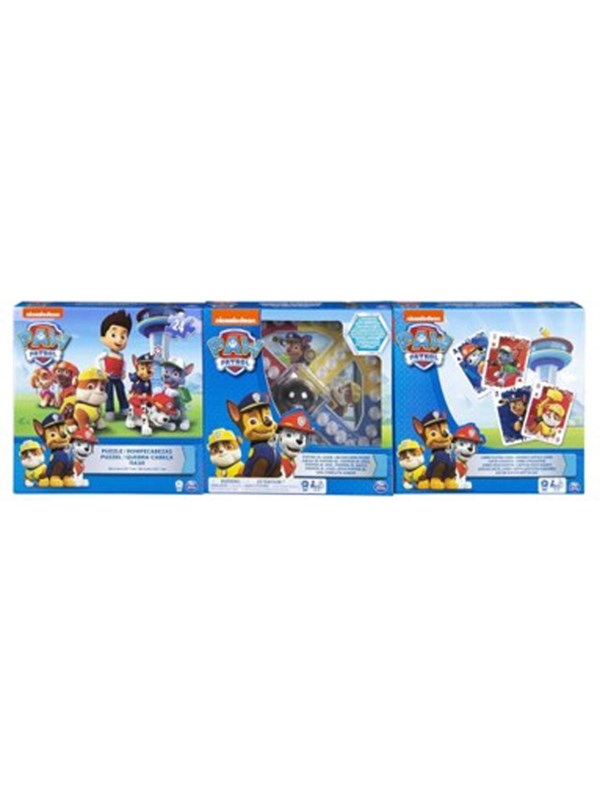 Paw Patrol Spil 3-pak - Brætspil, Jumbo Spillekort Og Puslespil