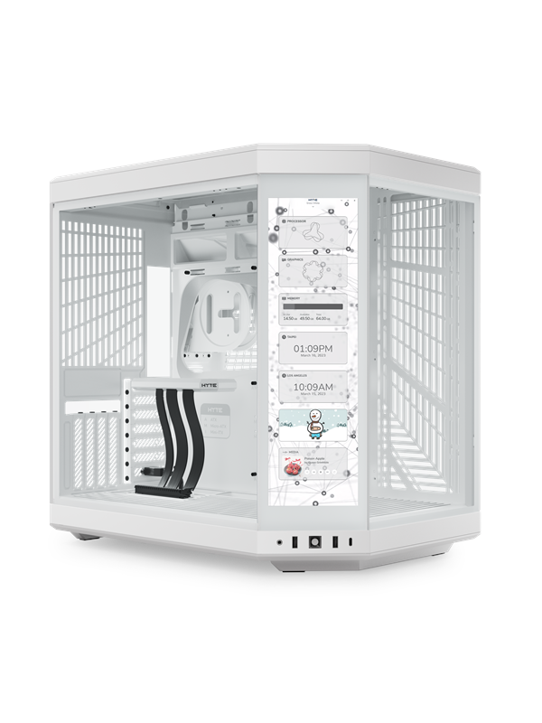 HYTE Y70 Touch - 4K Display - Kabinet - Miditower - Hvid