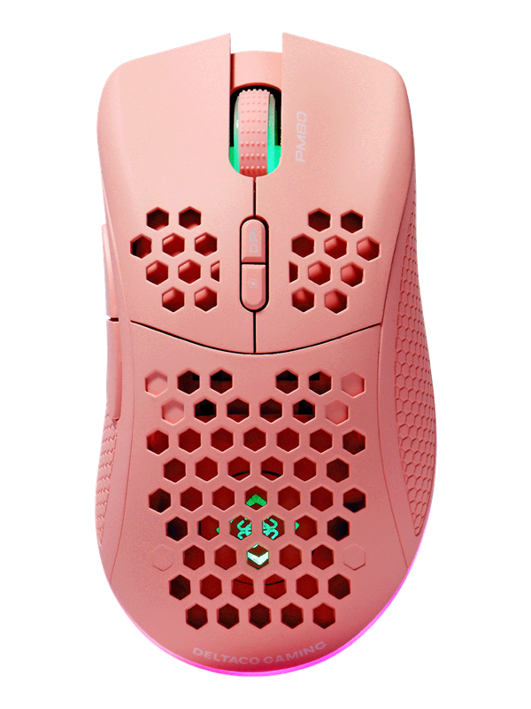Deltaco GAMING PM80 Lightweight Wireless - 7 knapper - Pink