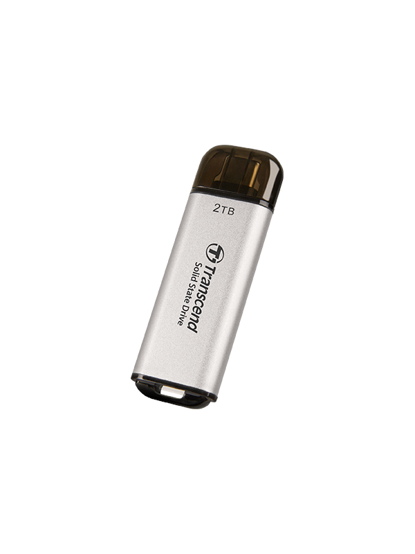Bærbar Mini SSD ESD300C USB-C 2TB 10 Gbps (R1050/W950 Mb/s) Sølv