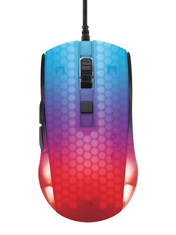 Deltaco GAMING DM310 Transparent RGB Ultralight Wired - Gaming Mus - 6 knapper - Sort