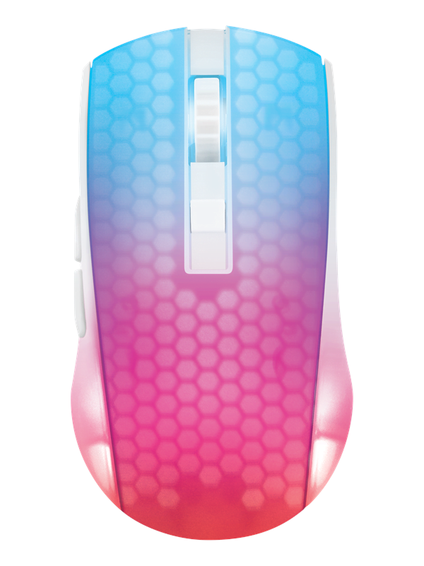 Deltaco GAMING DM320 Transparents RGB Wireless - Gaming Mus - 6 knapper - Hvid