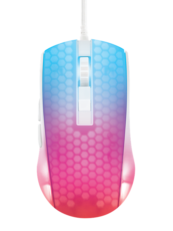 Deltaco GAMING DM310 Transparent RGB Ultralight Wired - Gaming Mus - 6 knapper - Hvid