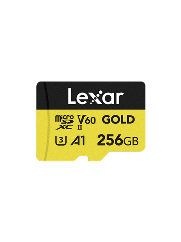 Lexar microSD GOLD UHS-II, R280/W100 C10/A1/U3 (V60) 256GB - Hukommelseskort
