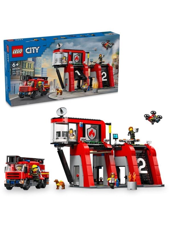 LEGO ® City - Brandstation Med Brandbil 60414 - 843 Dele