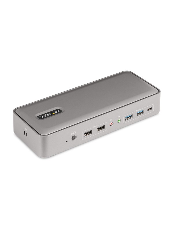 StarTech.com 129UE-USBC-KVM-DOCK Dual-Laptop USB-C KVM Docking Station Dual Monitor 4K 60Hz DisplayPort Dock 5-Port USB Hub GbE 90W/45W Power Delivery to Two Laptops Windows/Mac 2-Host KVM Dock billede