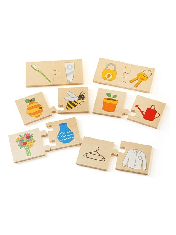 Bigjigs Wooden Jigsaw Puzzle Things That Go Together 32pcs. Wood