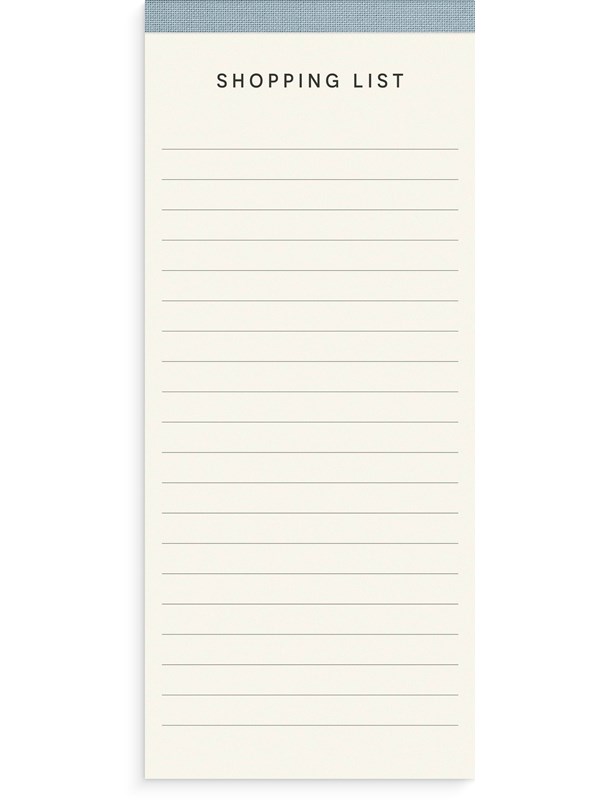 Blok Afrivning Shopping List textile 80 sider 120g linjeret