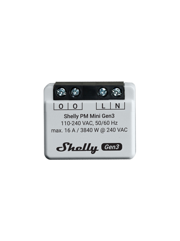 Shelly PM Mini (GEN 3) - WiFI effektmåler uden relæ (230VAC)