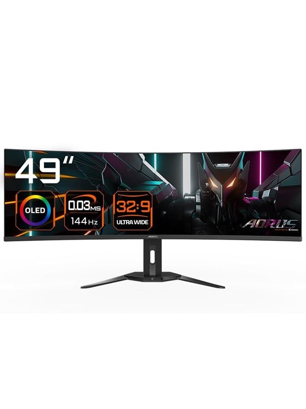 49" GIGABYTE AORUS CO49DQ - 5120x1440 - 144Hz - OLED - 18W USB-C billede