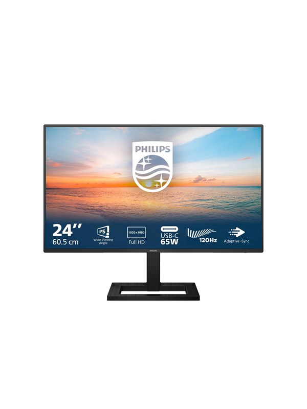 Philips 24E1N1300AE - LED-skærm - 24 (23.8 til at se) - 1920 x 1080 Full HD (1080p) @ 100 Hz - IPS - 1300:1 - 1 ms - HDMI, USB-C - højtalere - sort med tekstur