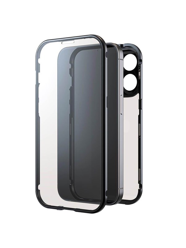 BLACK ROCK Phone Case 360° Glass Transp/Black - iPhone 15 Pro