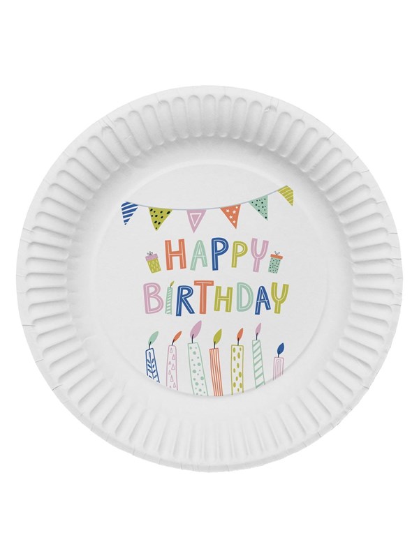 Folat Eco Party Paptallerkener - 23cm - 8 stk.