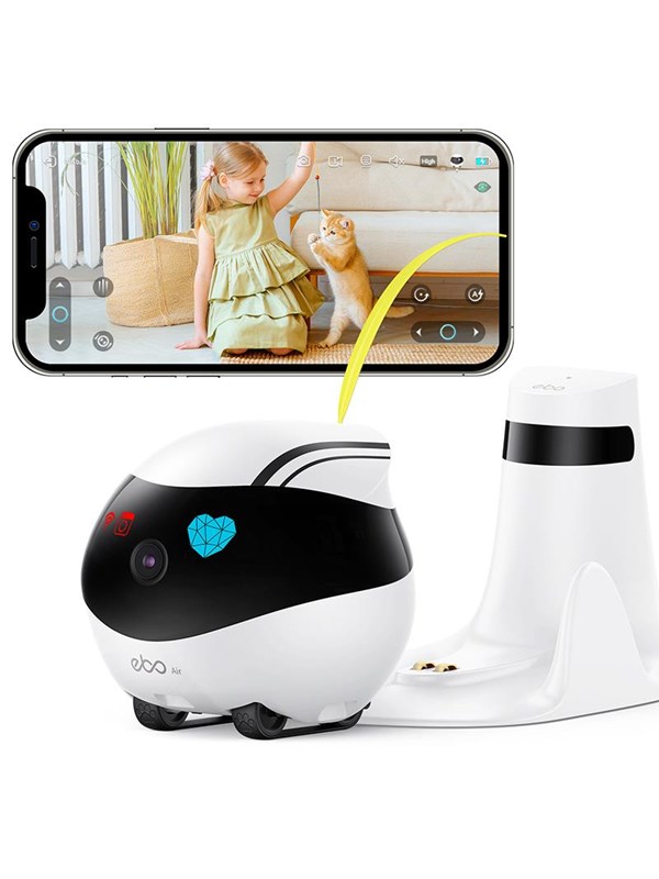 ENABOT EBO AIR - AI-powered Moving Cam for Indoor Security - RC - Wi-Fi - sort, hvid