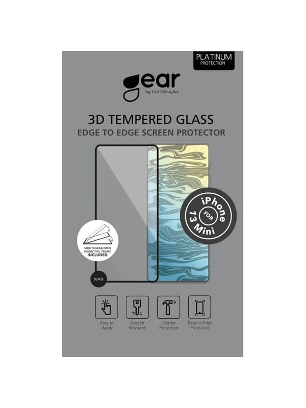 Gear GEAR Skærmbeskyttelse 3D iPhone 13 Mini, sort 7319926612154 Modsvarer: N/A