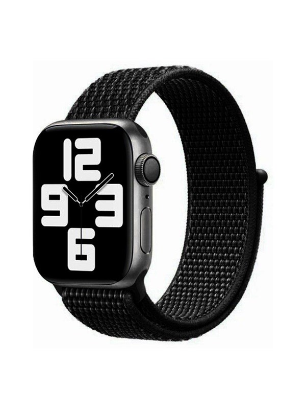 Lippa Apple Watch nylonrem 38/40/41, Kul Sort