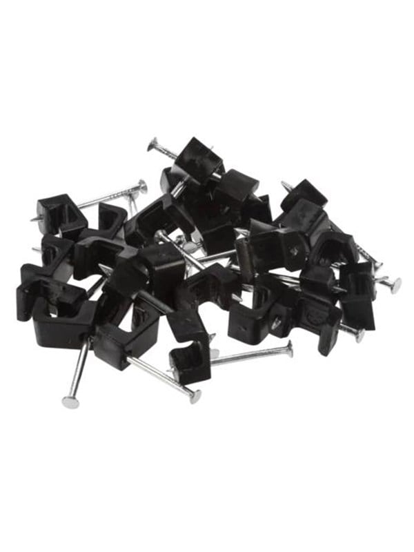 Nordic Quality Kabelklipps platt 3x5mm, Svart, 25 st