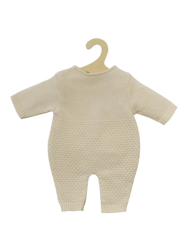 Heless Romper Strikdragt Dukketøj - Til 35-45cm Dukker, 18+måneder - Ecru