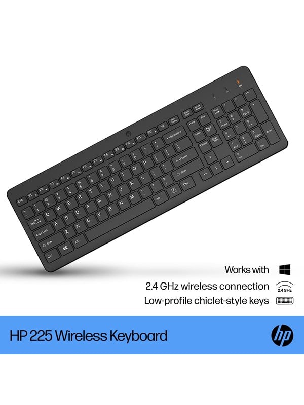HP 225 Tastatur Pressestempel Trådløs Pan Nordic