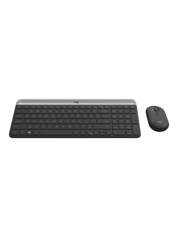 Logitech Slim Wireless Combo MK470 - Tastatur & Mus sæt - Engelsk - UK - Sort