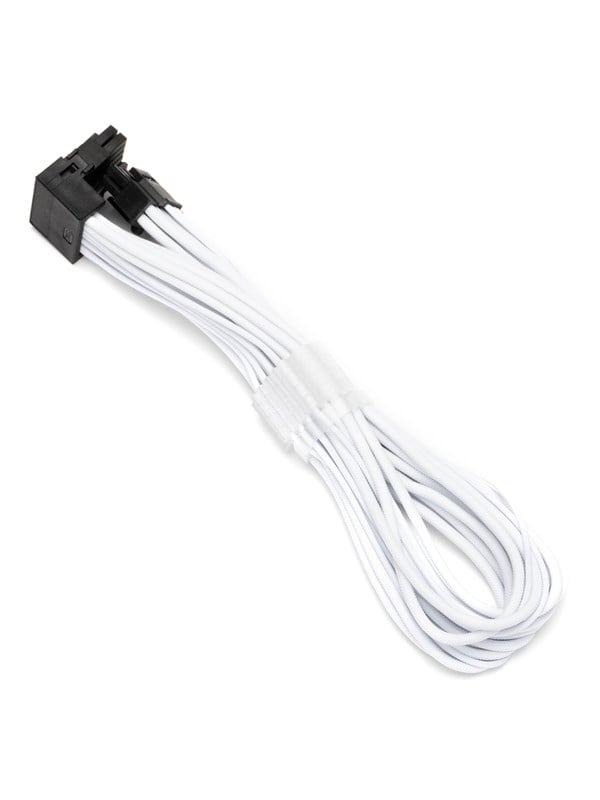 DUTZO Sleeved PCI-E 12V-2x6 forlængerkabel - lås stift ned - Hvid
