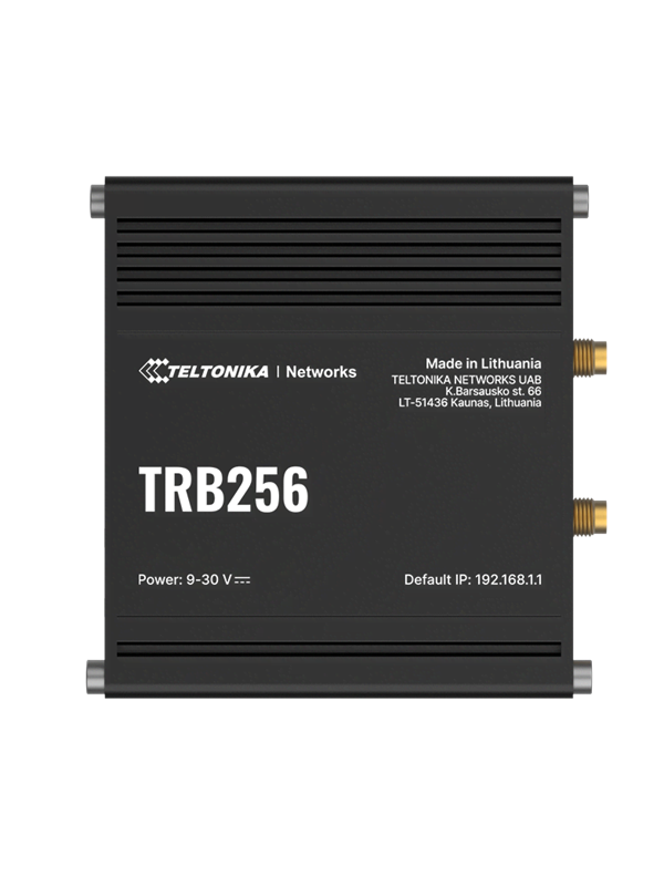 Teltonika TRB256 - Gateway - 100Mb LAN, BACnet, RS-485, Modbus, DNP3, RS-232 - LTE - 4G - desktop/væg/DIN-skinnemonterbar