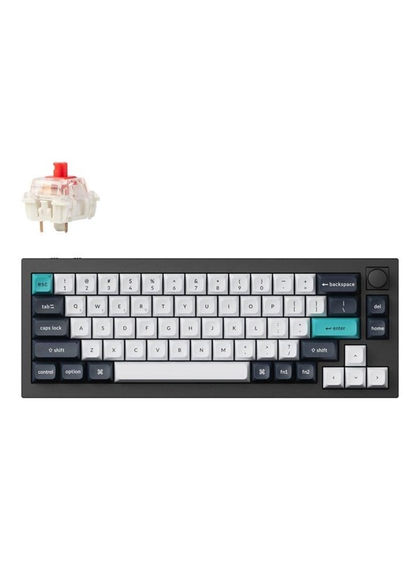 Keychron Q2 MAX - Knob Wireless Tri-Mode QMK/VIA - Gateron Jupiter Red - Gaming Tastatur - Uden Numpad - Nordisk - Sort