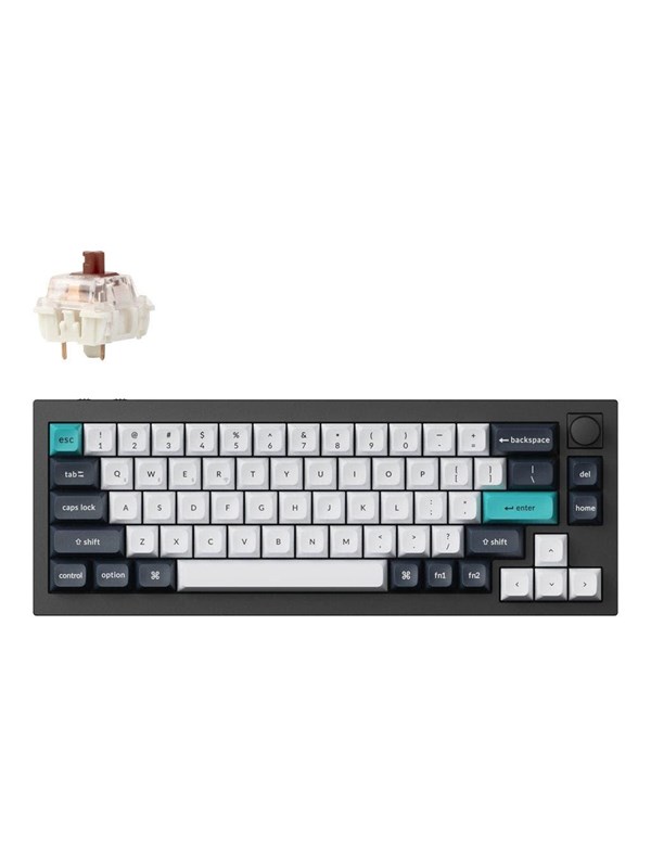 Keychron Q2 MAX - Knob Wireless Tri-Mode QMK/VIA - Gateron Jupiter Brown - Gaming Tastatur - Uden Numpad - Nordisk - Sort