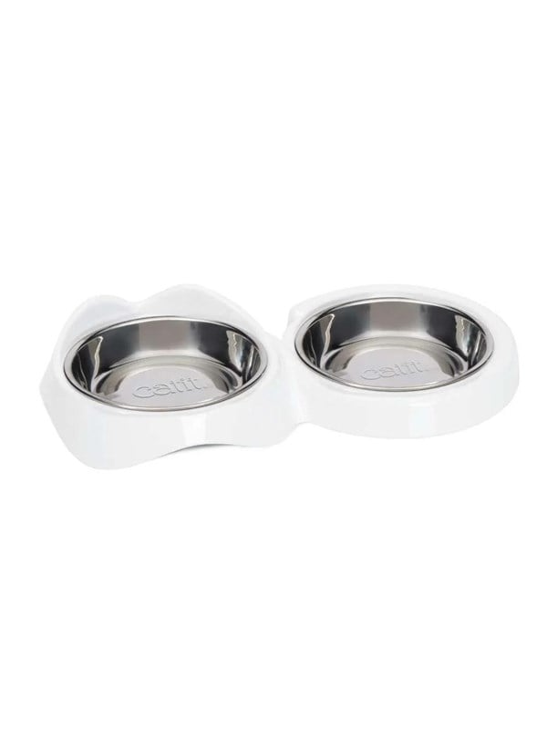 Catit Pixi dobbelt skål til kat hvid 31,8 x 16,9 x 5,7 2x200 ml