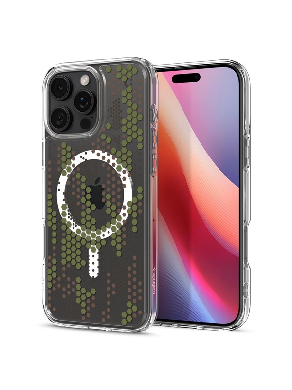 Spigen Ultra Hybrid Cover til iPhone 16 Pro Max - Digital Camo (MagSafe kompatibel)