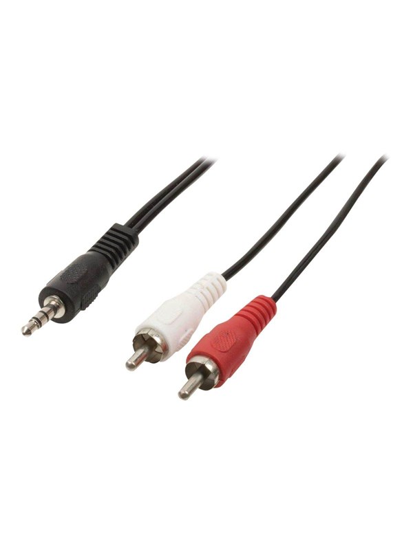 Nedis Stereo Audio kabel | 3.5 mm Hanstik | 2x RCA Hanstik | Nikkelplateret | 1.50 m | Runde | Sort | Box