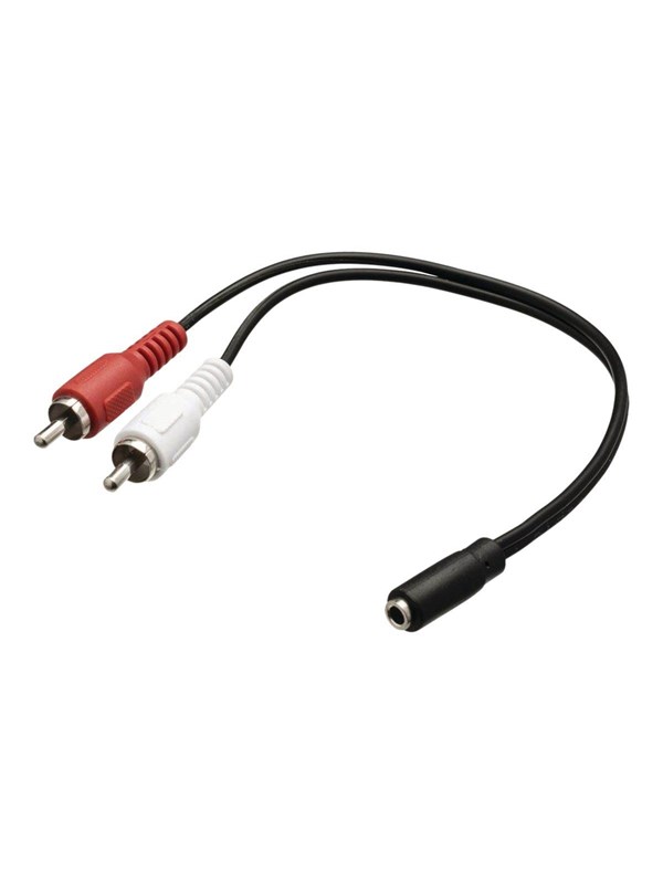 Nedis Stereo Audio kabel | 2x RCA Hanstik | 3.5 mm Hunstik | Nikkelplateret | 0.20 m | Runde | Box