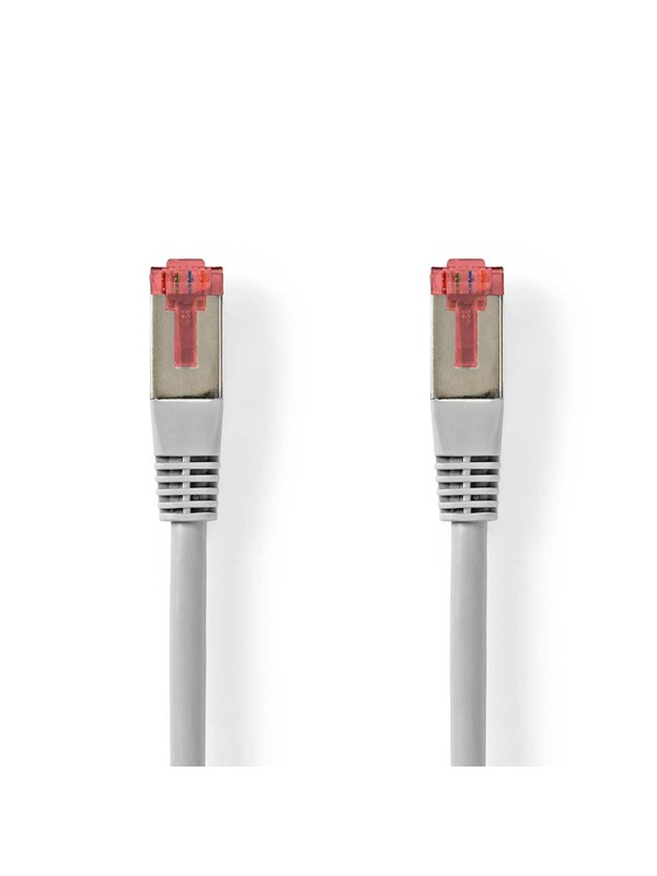 Kat 6 kabel | RJ45 Han | RJ45 Han | SF/UTP | 15.0 m | Runde | PVC | Grå | Label