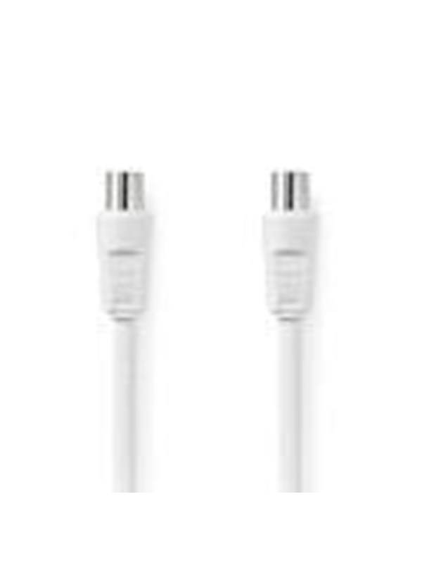 Nedis - Coax Cable | IEC (Coax) Han | IEC (Coax) Hun | Nikkelplateret | 90 dB | 75 Ohm | Dobbelt afskærmet | 10.0 m | Runde | PVC | Hvid | Box - CSGB40000WT100