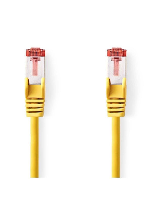Nedis Kat 6 kabel | RJ45 Han | RJ45 Han | S/FTP | 0.25 m | Runde | LSZH | Gul | Label