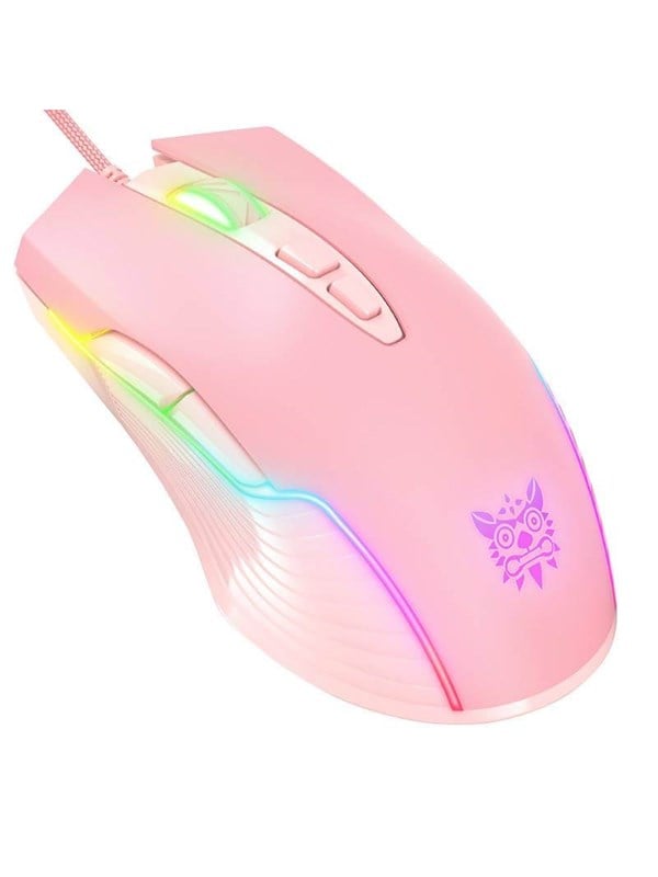 ONIKUMA Gaming mouse CW905 pink - Gaming Mus - Optisk - 7 knapper - Pink med RGB