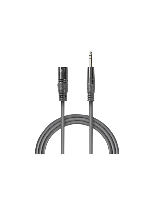 Nedis Balanceret Audio kabel | XLR 3-Pin Han | 6.35 mm Hanstik | Nikkelplateret | 3.00 m | Runde | PVC | Mørkegrå | Kartonhylster