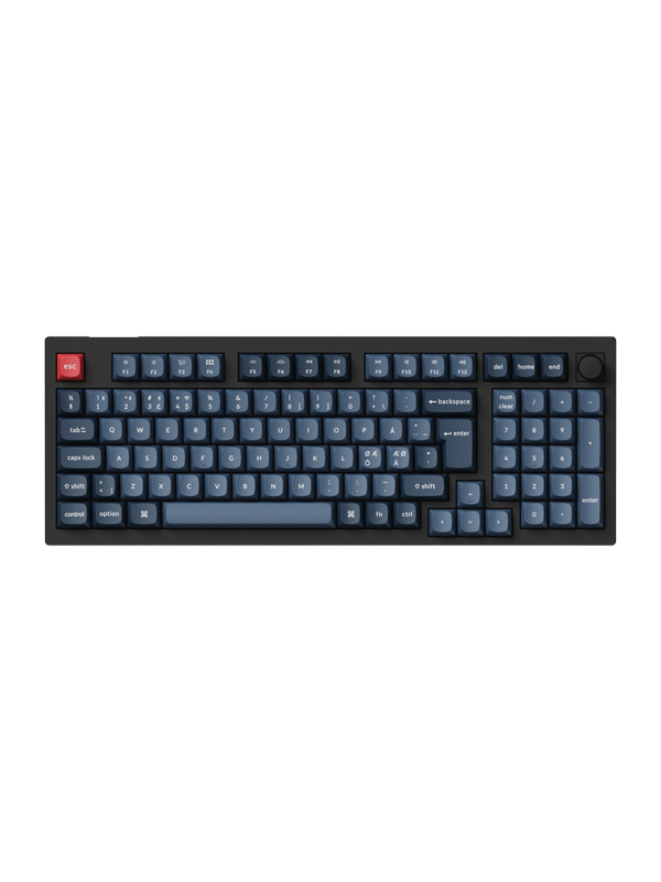 Keychron V5 MAX QMK/VIA Wireless RGB Hot Swap Jupiter Red - Carbon Black - Gaming Tastatur - Nordisk - Sort